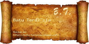 Batu Terézia névjegykártya